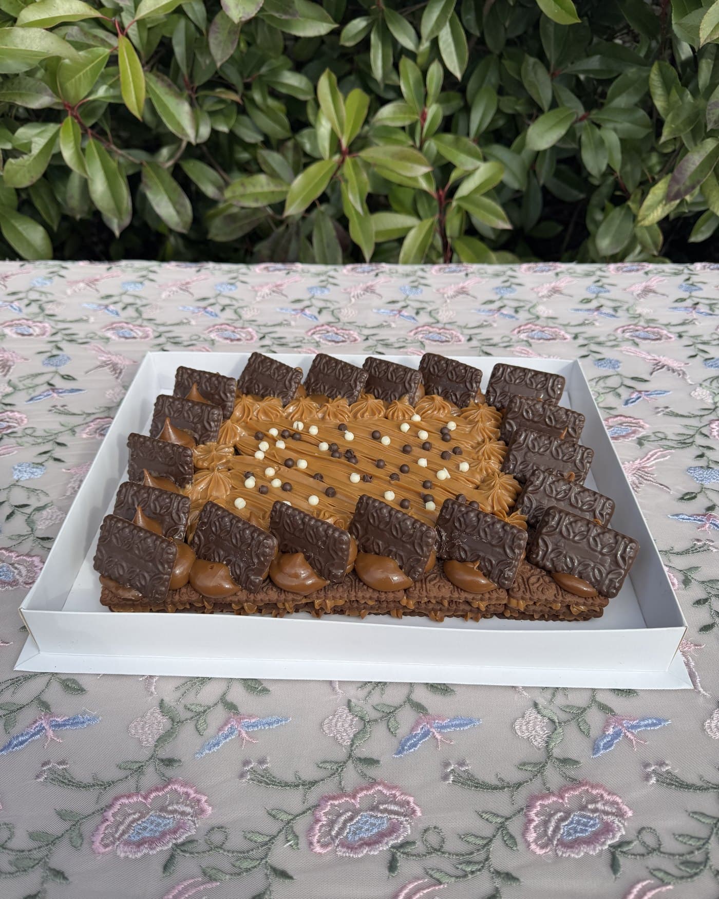 Chocotorta de galletitas Chocolinas y dulce de leche